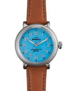 Shinola Runwell Coin Edge Watch with Leather Strap, 38mm