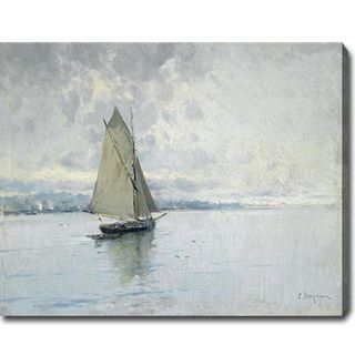 Elisio Meifren Seascape with Sailing Boat Oil on Canvas Art