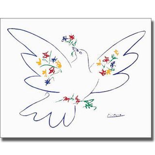 Pablo Picasso Dove of Peace   Blue Canvas Art