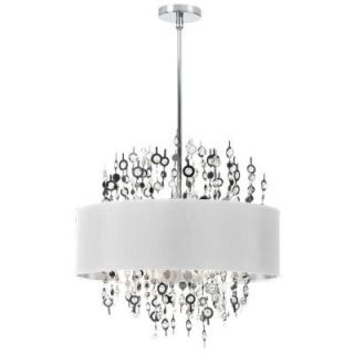 Radionic Hi Tech Picabo 8 Light Polished Chrome Crystal Chandelier with White Shade PIC218C PC WH