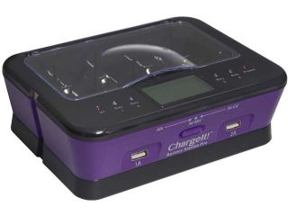 PC Treasures Purple ChargeIt Battery Station 08769