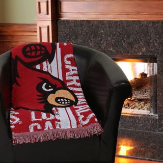 Louisville Cardinals 48 x 60 Double Play Triple Woven Jacquard Throw   Red