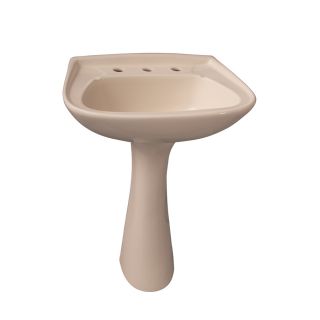 Barclay Hartford 34.12 in H Bisque Vitreous China Pedestal Sink