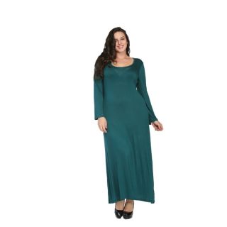 24/7 Comfort Apparel Womens Plus Size Long Sleeve Maxi Dress