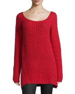 Donna Karan Long Sleeve Wide Neck Sweater