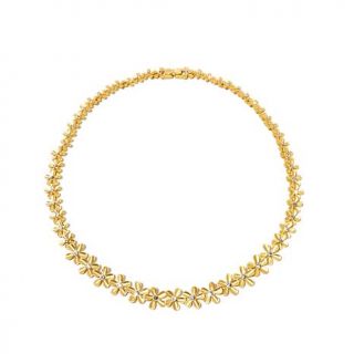 Roberto by RFM "Un Giardino" Crystal Goldtone Floral 17" Collar Necklace   7888053