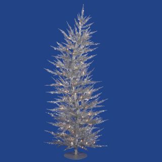 foot x 24 inch Silver Laser Tree with 100 Clear Lights, 889 Tips