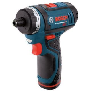 Bosch 12 Volt MAX Lithium Ion 1.4 in. Hex Cordless 2 Speed Pocket Driver Kit with (2) 2Ah Battery PS21 2A