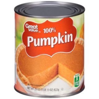 Great Value 100% Pumpkin, 29 oz