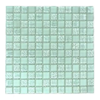 Abolos Ice Age 1 x 1 Glass Mosaic Tile in Freeze
