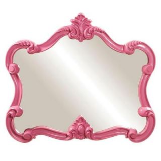 28 in. x 32 in. Glossy Pink Whimsical Framed Mirror 56030