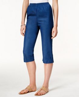 Alfred Dunner Pull On Cropped Denim Pants   Women