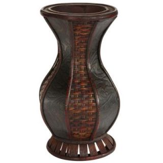 Nearly Natural 12.5 in. H Burgundy Design and Weave Urn 0525