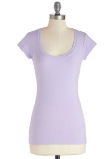 What's the Scoop Neck Tee in Lilac  Mod Retro Vintage Short Sleeve Shirts