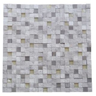 Avenue 8 Grid 11.5 x 11.5 Stone Splitface Tile in Gray by Mulia Tile