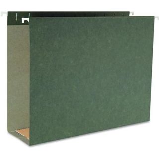 Smead 3" Capacity Box Bottom Hanging File Folders, Letter, Green, 25/Box