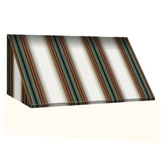Awntech 544.5 in Wide x 36 in Projection Burgundy/Forest/Tan Stripe Slope Window/Door Awning