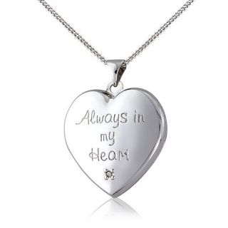 Love Story Silver and 9ct gold diamond locket