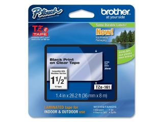 Brother TZe 161 Thermal Label 1.42" Width x 26.25 ft Length   1 / Each   Rectangle   Thermal Transfer   Clear