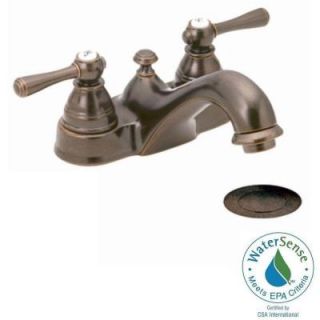 MOEN Kingsley 4 in. 2 Handle Bathroom Faucet in Oil Rubbed Bronze with Drain Assembly 6101ORB