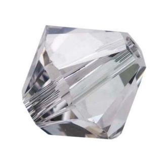 Swarovski Crystal, #5328 Bicone Beads 5mm, 20 Pieces, Crystal Silver Shade