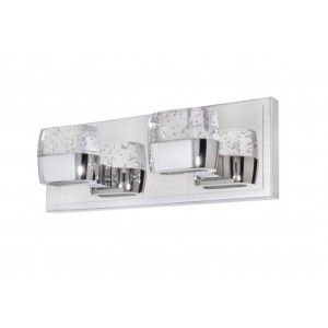 ET2 Contemporary Lighting E22892 89PC LED Bathroom Lighting, Volt 2 Light Vanity Fixture   Polished Chrome