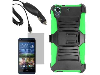 Armor Shell Holster Clip Combo Cover Case HTC Desire 626 s LCD Car Charger