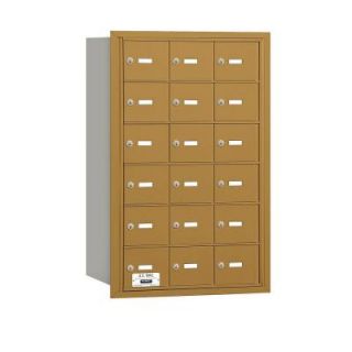 Salsbury Industries 3600 Series Gold Private Rear Loading 4B Plus Horizontal Mailbox with 18A Doors 3618GRP
