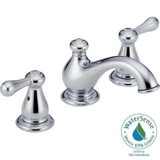 Delta Leland 8 in. Widespread 2 Handle Mid Arc Bathroom Faucet in Chrome Featuring Diamond Seal Technology 3578 MPU DST