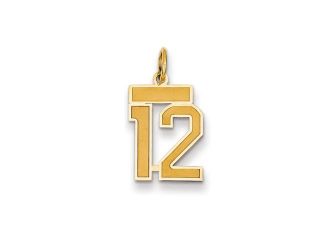 The Jersey Small Jersey Style Number 12 Pendant in 14K Yellow Gold