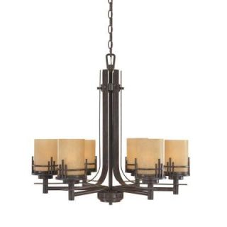 Designers Fountain Mission Hills Collection 6 Light Warm Mahogany Hanging Chandelier 82186 WM