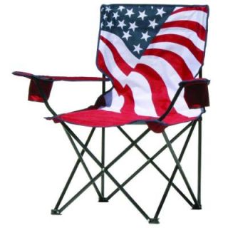 Quik Chair American Flag Pattern Folding Patio Quad Chair 133924