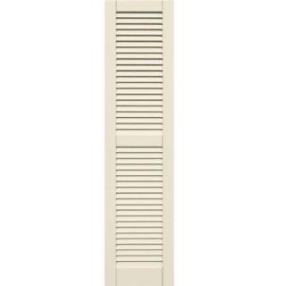 Winworks Wood Composite 15 in. x 62 in. Louvered Shutters Pair #651 Primed/Paintable 41562651