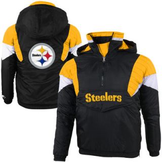 Starter Pittsburgh Steelers Youth Breakaway Quarter Zip Jacket   Black