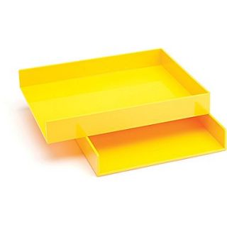 Poppin Letter Trays, Set of 2, Yellow, (100213)