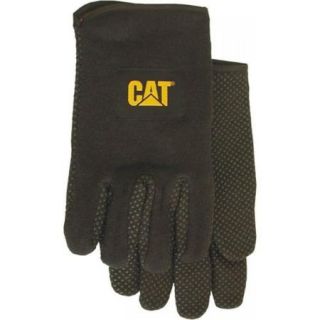 Cat Gloves CAT015300L Large Black Jersey PVC Dotted Palm Gloves