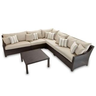 RST Brands Deco 6 Piece Patio Sectional Seating Set with Slate Grey Cushions OP PESS6 SLT K
