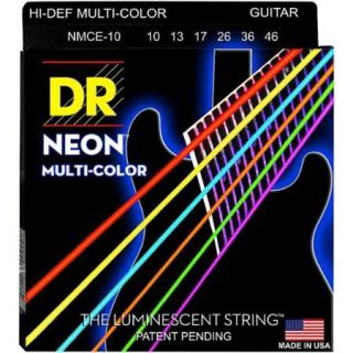 DR Strings Hi Def NEON Multi Color Coated Medium Electric Guitar Strings