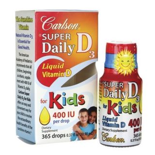 Carlson Super Daily D3 Liquid Vitamin D for Kids 400 IU (365 Drops)