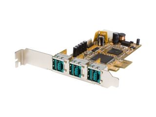 StarTech 3 Port PCI Express 12V PoweredUSB Adapter Card   USB PlusPower