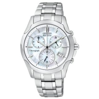 Citizen Womens Stainless Steel Eco Drive Chronograph Watch   14982386
