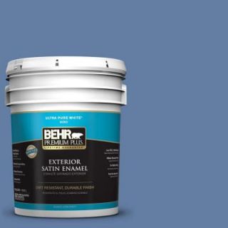 BEHR Premium Plus 5 gal. #600D 6 Blueberry Patch Satin Enamel Exterior Paint 934005