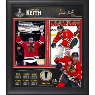 Fanatics Authentic Duncan Keith Chicago Blackhawks 2015 Stanley Cup Champions Framed 15 x 17 Collage with Piece of Game Used Puck   Limited Edition of 199