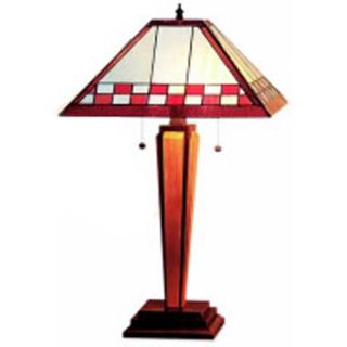 Axis 16 in 3 Way Dark Bronze Indoor Table Lamp with Glass Shade