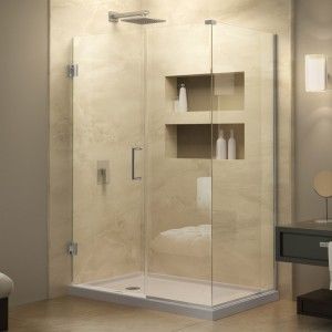 DreamLine SHEN 24425300 01 Unidoor Plus 42 1/2 in. W x 30 3/8 in. D x 72 in. H Hinged Shower Enclosure, Chrome Finish Hardware