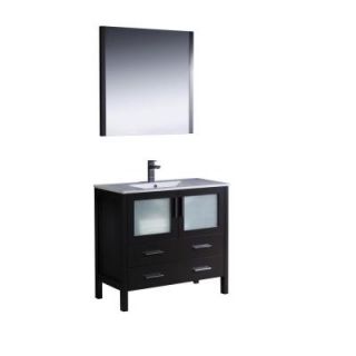 Fresca Torino 36 in. Vanity in Espresso with Ceramic Vanity Top in White and Mirror FVN6236ES UNS