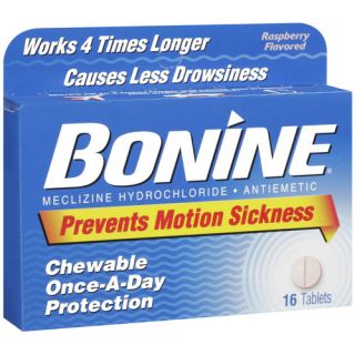 Bonine Motion Sickness Protection, Raspberry Flavored Chewable Tablets   16 Ea