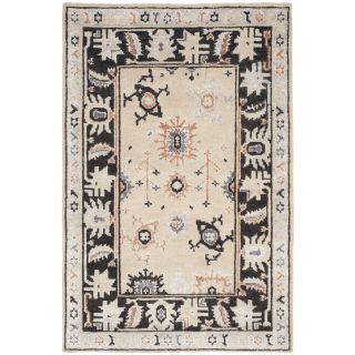 Morrison Hand Knotted Beige/Charcoal Area Rug by Loon Peak