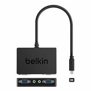 Belkin Dual View Mini DisplayPort to 2X VGA with 3.5mm Adapter Dongle   F2CD061