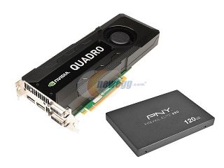 PNY VCQK5000 PB NVIDIA Quadro K5000 Bundle 4GB256 bit Workstation video card w/ PNY 120GB Prevail Elite SSD